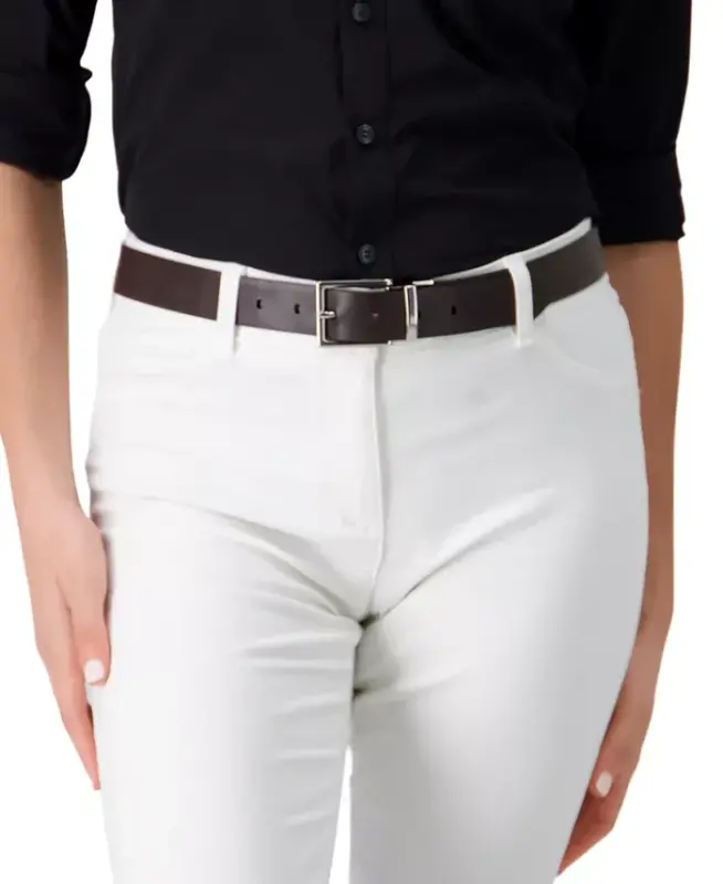Women's Reversible Leather Pant Belt - Black/brown - 4