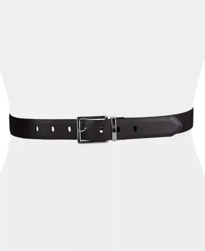 Women's Reversible Leather Pant Belt - Black/brown - 9