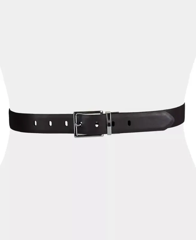 Women's Reversible Leather Pant Belt - Black/brown - 9