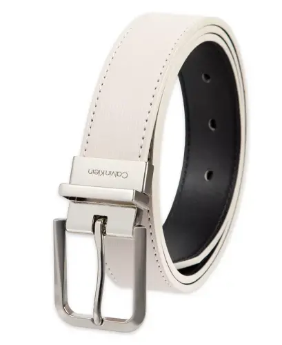 Women's Reversible Modern Dress Belt-Bone/black - 3