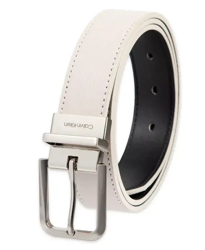 Women's Reversible Modern Dress Belt-Bone/black - 3