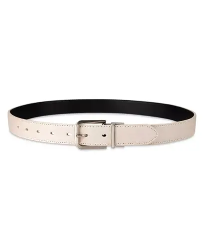 Women's Reversible Modern Dress Belt-Bone/black - 5