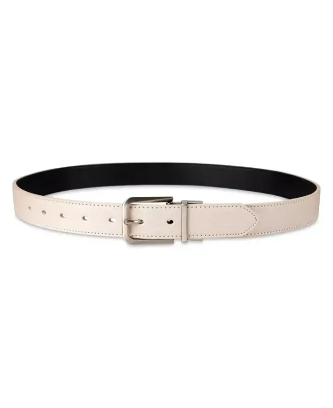 Women's Reversible Modern Dress Belt-Bone/black - 5