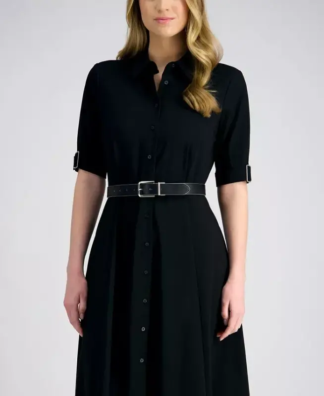 Women's Reversible Modern Dress Belt-Bone/black - 9