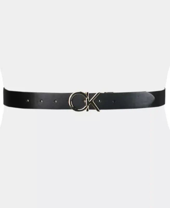Women's Reversible Monogram Buckle Belt-Black, Grey - 5