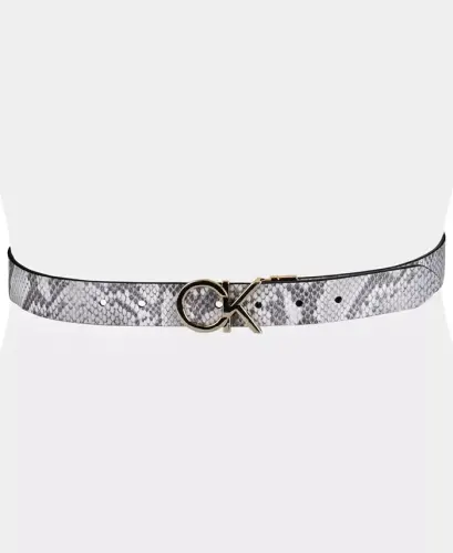 Women's Reversible Monogram Buckle Belt-Black, Grey - 6