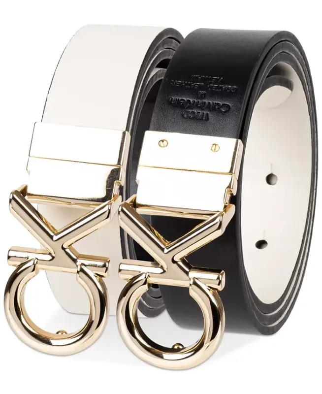 Women's Reversible Puffed CK Monogram Buckle Belt - 5
