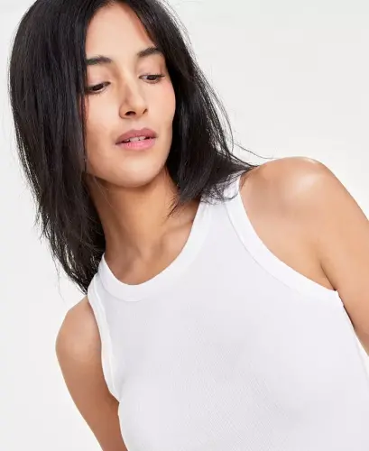 Women's Ribbed High-Neck Tank Top, XXS-4X, Created for Modazone - 3