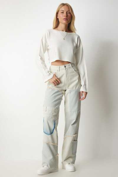 Women's Ribbed Knit Crop Sweater Kİ0009 - 3