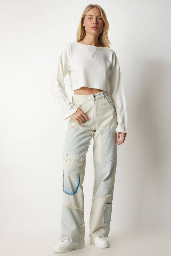 Women's Ribbed Knit Crop Sweater Kİ0009 - 3