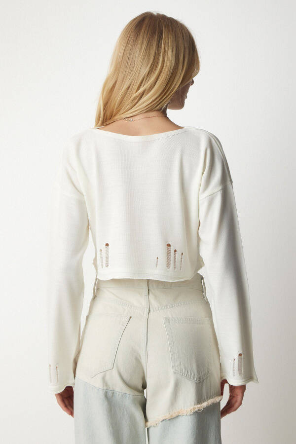 Women's Ribbed Knit Crop Sweater Kİ0009 - 5