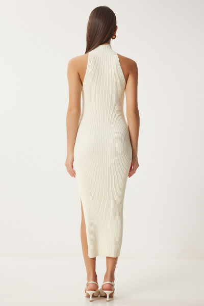 Women's Ribbed Knit Dress with Open Shoulder FN03424 - 7