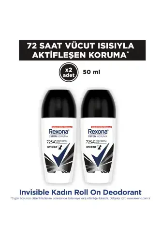 Women's Roll-On Deodorant Invisible on Black & White Clothes 50ml x2 - 1