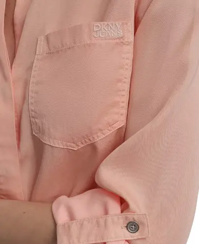 Women's Roll-Tab-Sleeve Button-Front Shirt - Trd - Tropcl Peach - 6