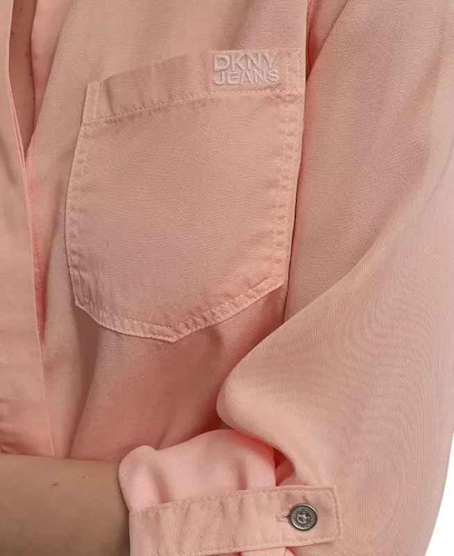 Women's Roll-Tab-Sleeve Button-Front Shirt - Trd - Tropcl Peach - 6