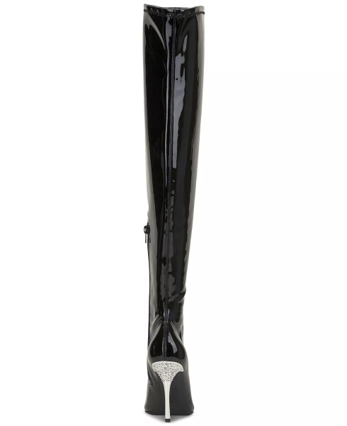 Women's Romina Embellished Pointed-Toe Over-The-Knee Boots, Created for Modazone Black Patent - 10