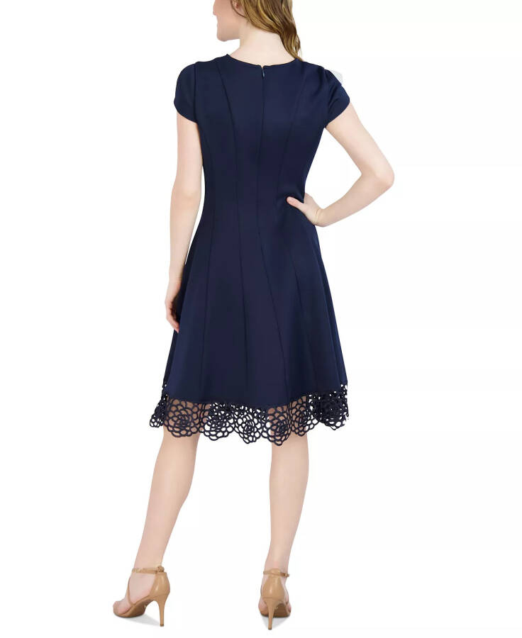 Women's Round-Neck Sleeveless Fit & Flare Dress Navy - 2