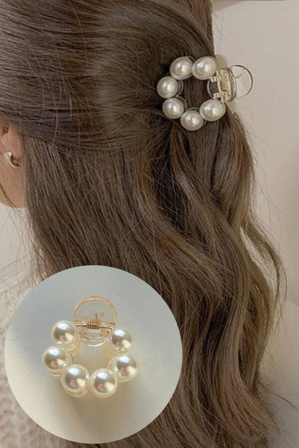 Women's Round Pearly Pearl Barrette - 2