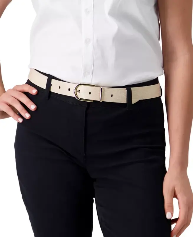 Women's Rounded Buckle Trouser Pant Dress Belt - 6