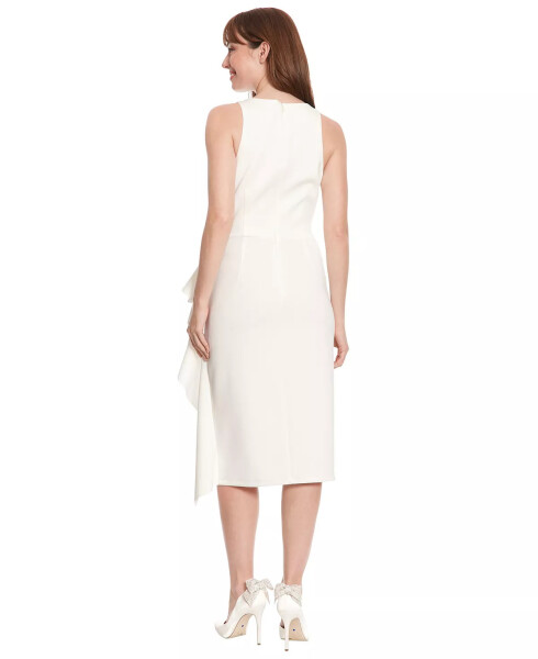 Women's Ruched Ruffled Sheath Dress Ivory - 2