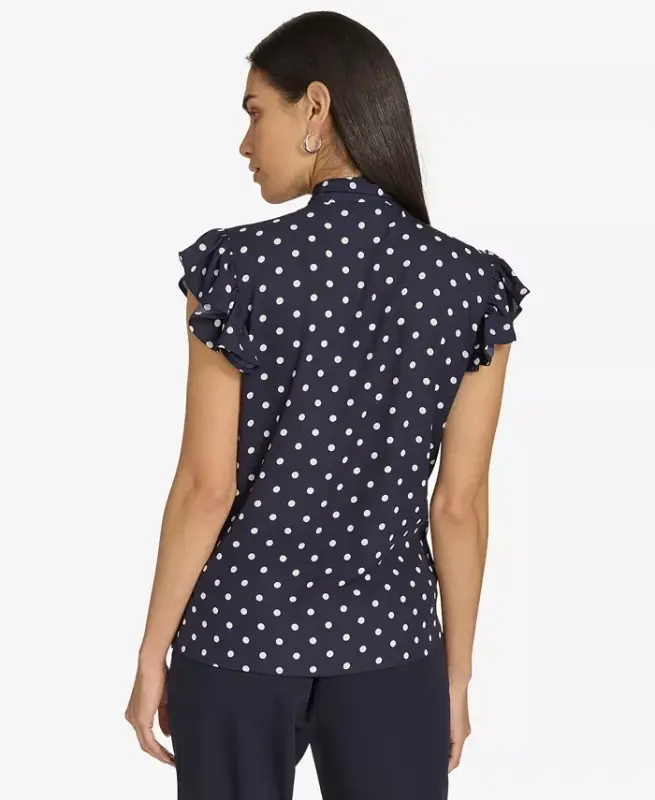Women's Ruffle-Sleeve Bow Blouse - 2