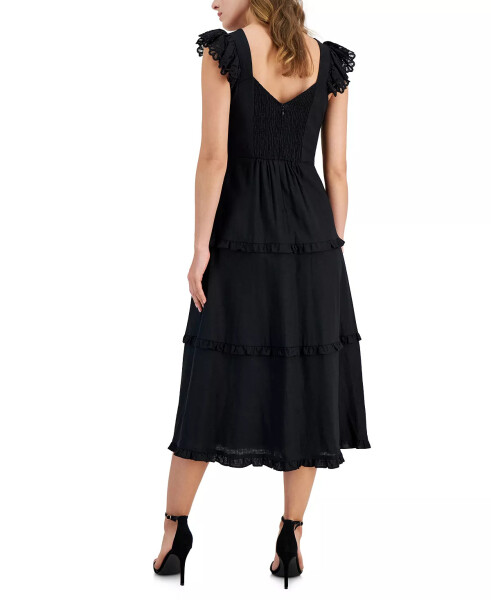 Women's Ruffle-Trimmed Tiered Midi Dress Anne Black - 2