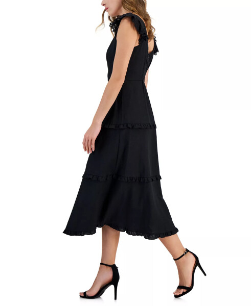 Women's Ruffle-Trimmed Tiered Midi Dress Anne Black - 3