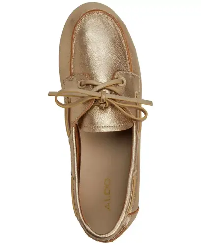 Women's Sail Boat Shoes-Gold Metallic - 4