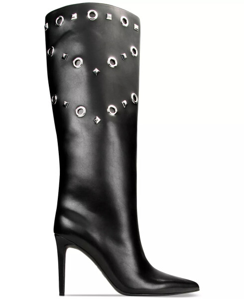 Women's Saiqa Grommet Knee High Boots, Created for Modazone Black Smooth - 3