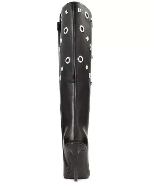 Women's Saiqa Grommet Knee High Boots, Created for Modazone Black Smooth - 4