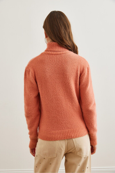 Women's Salmon Fisherman Neck Soft Textured Beard Knit Sweater KZK-19000861 - 5