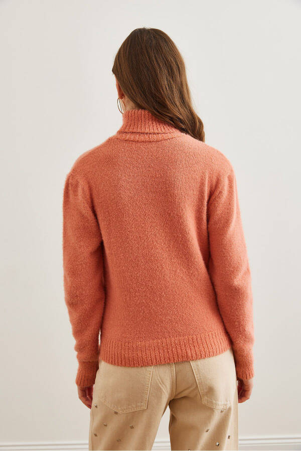 Women's Salmon Fisherman Neck Soft Textured Beard Knit Sweater KZK-19000861 - 5