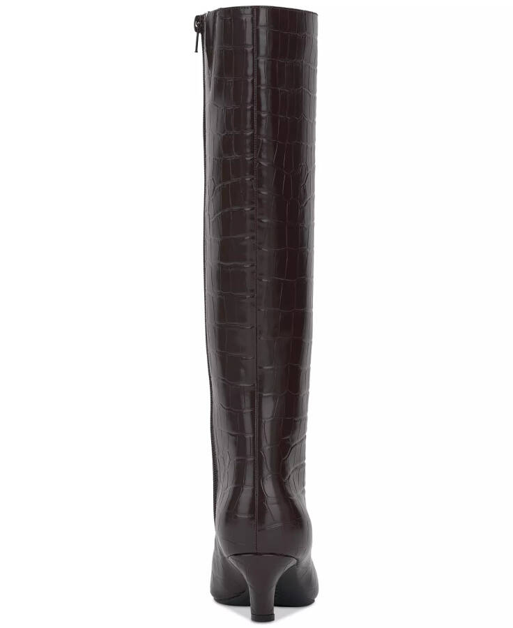 Women's Sameya Mid-Heel Knee High Boots, Created for Modazone Brown Croc - 3