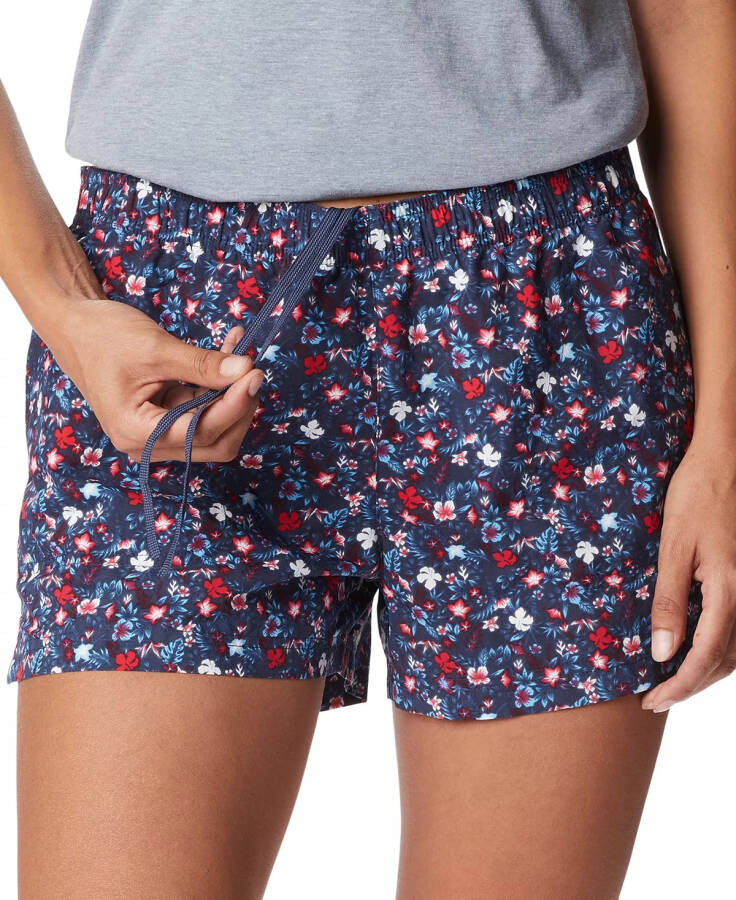 Women's Sandy River™ II Printed Mid-Rise Shorts Nocturnal Mini Hibiscus - 4