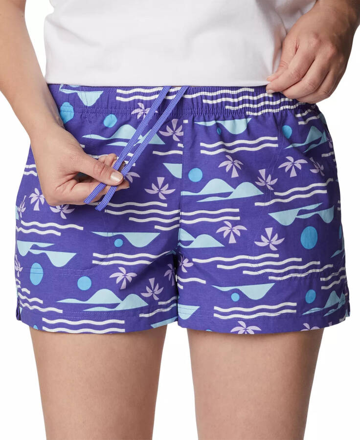 Women's Sandy River™ II Printed Mid-Rise Shorts Purple Lotus - 4