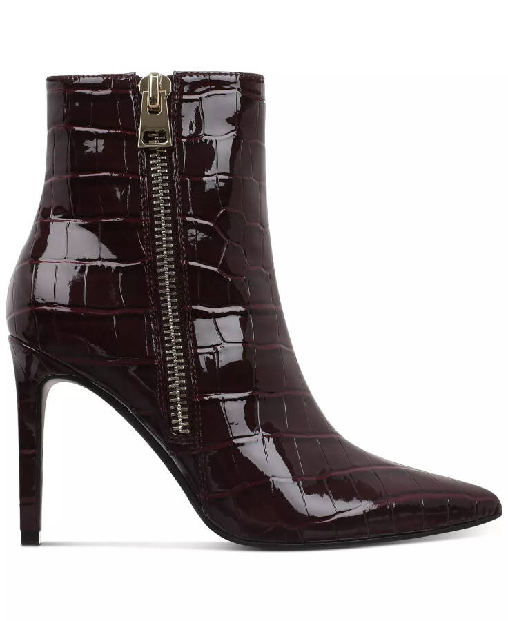 Women's Sarishaa Zip Booties, Created for Modazone Burgundy Croc - 2