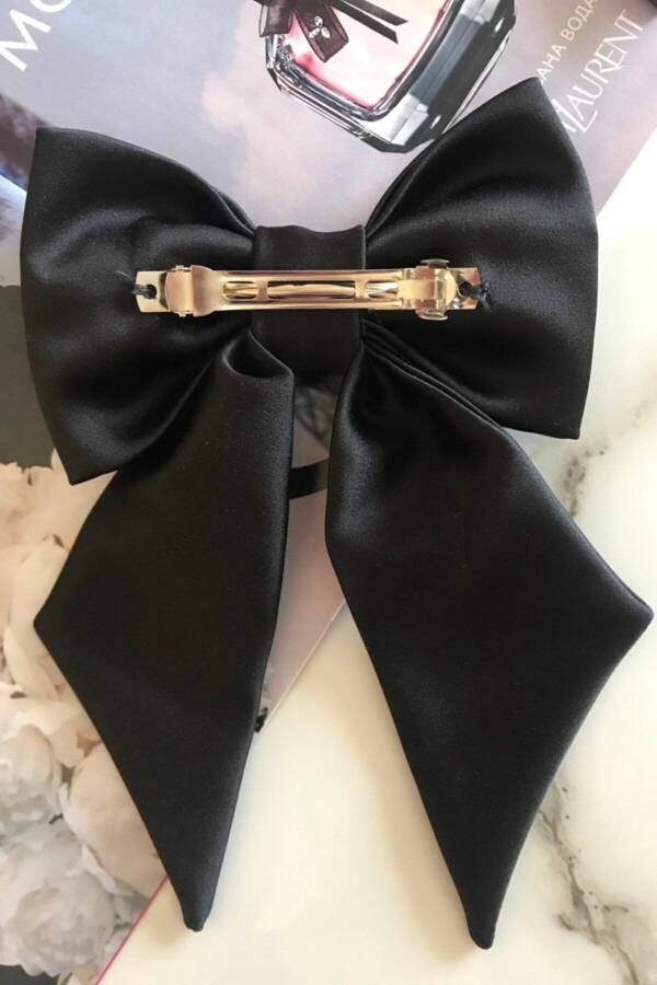 Women's Satin Automatic Bow Clip - 3