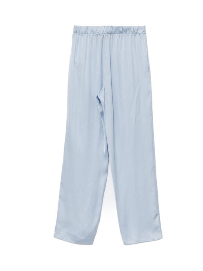 Women's Satin Pajama Set with Shirt Collar, Solid Color, Short Sleeves - 9