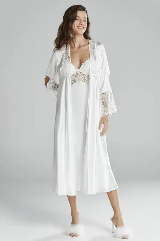 Women's Satin Six-Piece Dowry Set - 6620 Ecru-Ecru - 2