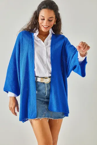 Women's Sax Blue Bat Spring Cardigan HRK-19000057 - 3