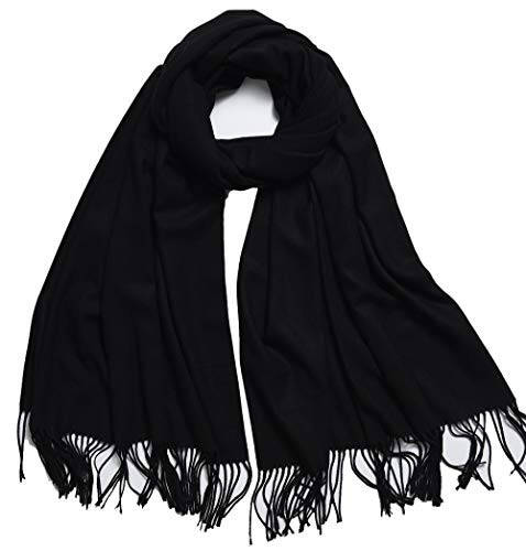 Womens Scarfs Large Soft Cashmere Feel Pashmina Scarves Shawls and Wraps for Evening Dress in Solid Colors - 13