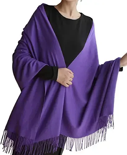 Womens Scarfs Large Soft Cashmere Feel Pashmina Scarves Shawls and Wraps for Evening Dress in Solid Colors 