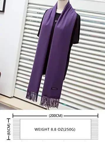 Womens Scarfs Large Soft CasModazoneere Feel PasModazoneina Scarves Shawls and Wraps for Evening Dress in Solid Colors - 3