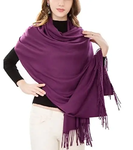 Womens Scarfs Large Soft CasModazoneere Feel PasModazoneina Scarves Shawls and Wraps for Evening Dress in Solid Colors - 5