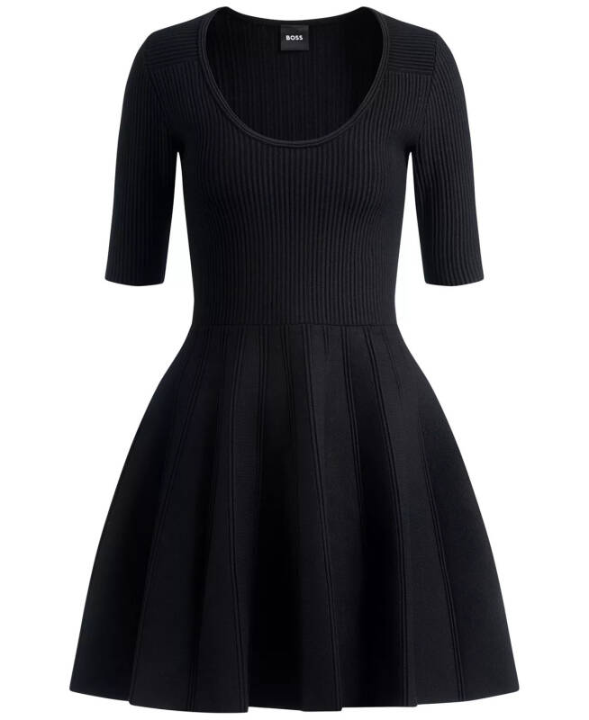 Women's Scoop-Neck Flared Dress - 3