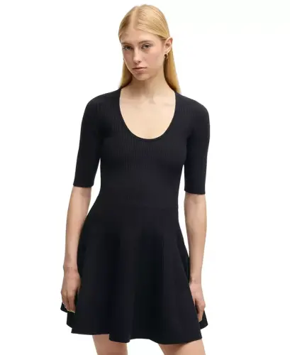 Women's Scoop-Neck Flared Dress - 1