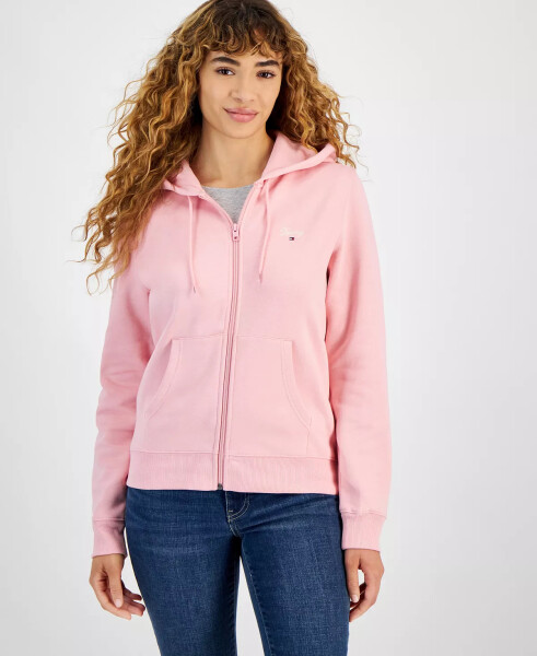 Women's Script Logo Zip-Front Hoodie BALLET PINK - 1