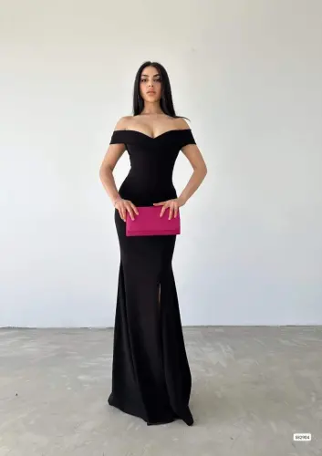 Women's Scuba Fabric Boat Neck And Décolleté Detailed Dress - 6