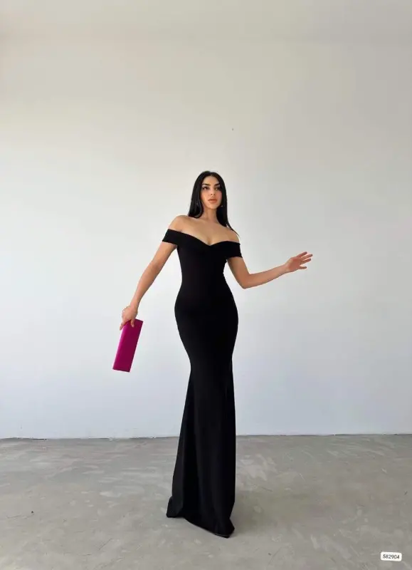 Women's Scuba Fabric Boat Neck And Décolleté Detailed Dress - 7