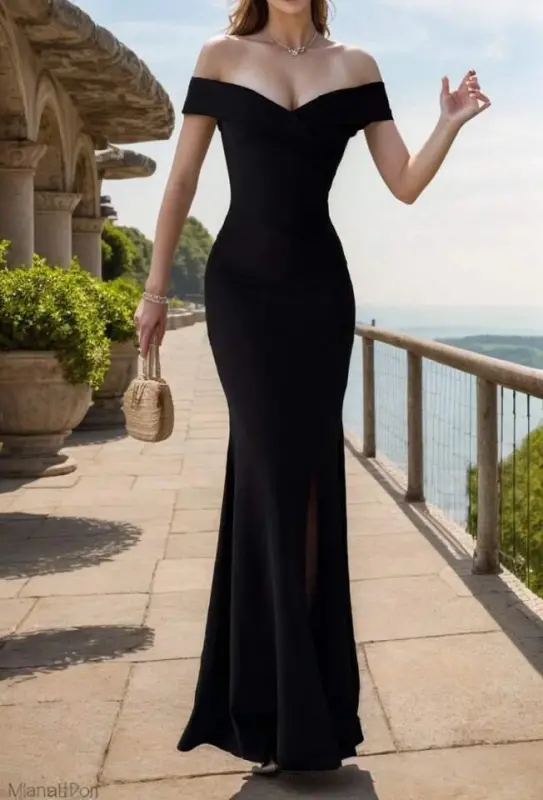 Women's Scuba Fabric Boat Neck And Décolleté Detailed Dress - 10